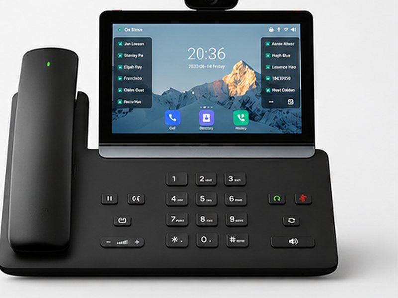 IP video desk phone with touchscreen
